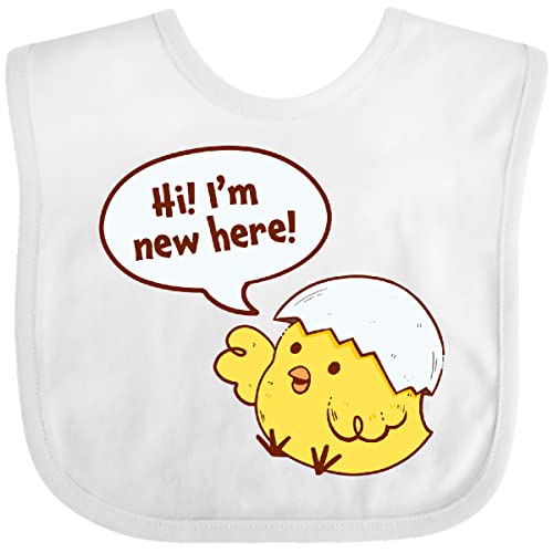 inktastic Hi I'm New Here Cute Hatching Baby Chick Baby Bib