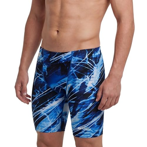 Sporti Boys' Athletic Swim Jammers, Cyberwave - Blue - 24