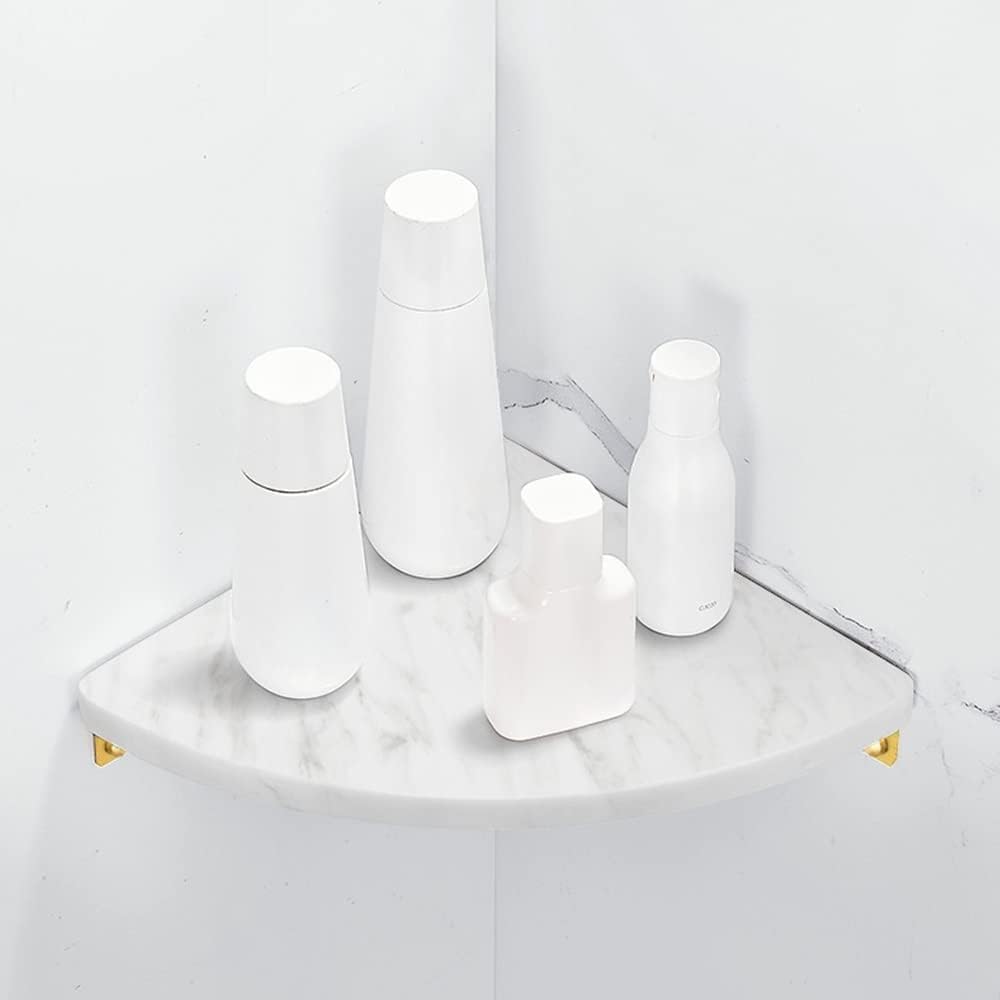 LRTYZBD Bathroom Corner Shower Shelves Floating Shelves Marble Brass Shampoo Shower Gel Organizer Wall Shelf Kitchen Shelves Condiment Bottles Holde Shelf-Stile 1