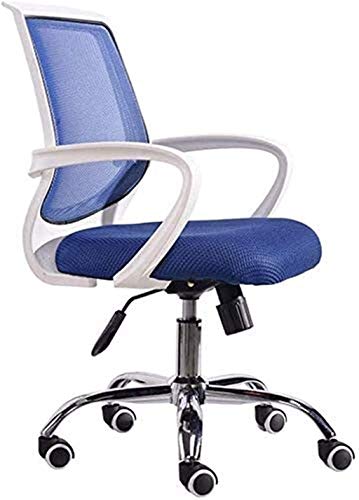 Chaise de bureau de jeu en cuir d'ordinateur bleue