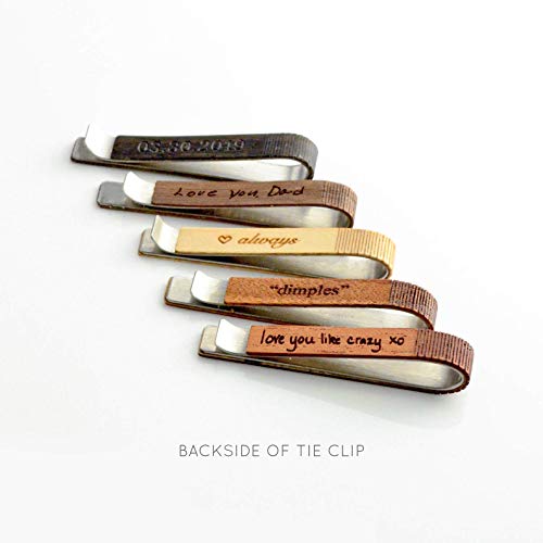Danique Jewelry Danique Personalized Natural Wood Tie Clip With Custom Engraving thumb #1