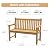 A-ECO LIVING OTSUN Teak Bench Outdoor, 2-Person Wood Garden Bench with 800lb Capacity All-Weather Durable Fade-Resistant, Suitable for Courtyard Lawn Park Porche Backyard Patio & Deck