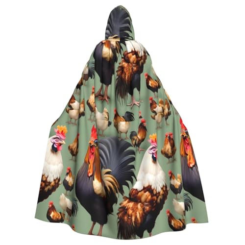 YYHHAOFA La capa con capucha para adultos con estampado de gallo y pollo es una capa súper grande, cómoda y duradera