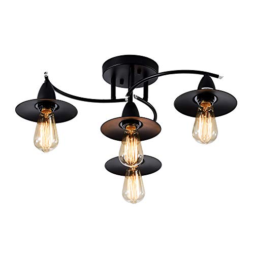 One-Day Sale: Up to 60% Off Modern Ceiling 4 Lights Industrial Spiral Semi-Flush Mount Ceiling Light Lamp Fixtures Black Painted Finish; Moonkist (No Bulb) Best Quality 🔥 Modern Ceiling 4 Lights Industrial Spiral Semi-Flush Mount Ceiling Light Lamp Fixtures Black Painted Finish; Moonkist (No Bulb)