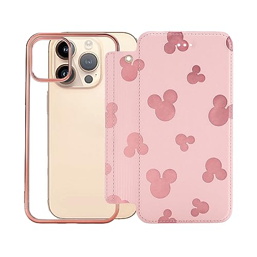 iphone 15Plus スマホケース 手帳型 ワイヤレス おしゃれ 薄型 押し型のネズミ マグネットなし iphone 15Plus 手帳型携帯ケース 背面クリア 素敵なデザイン 財布型ケース iphone 15Plus 手帳型レザーケース 薄型 軽量 キラキラ シンプル カード収納付き さわやか 女性 大人 彼女に 高校生 ピンク