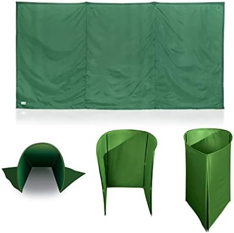 WallUp! ODAC-WU1000-01 The Instant Outdoor, Weather-Resistant, Durable, UV-Treated Flag Cloth Privacy Screen, Divider, Enclosure, Shelter, 72" x 144", Green