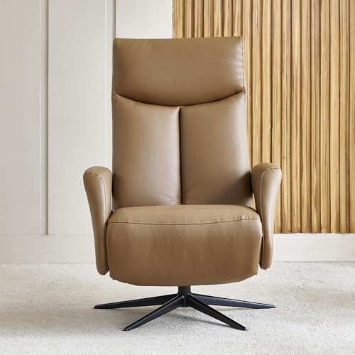 Image of Home Centre | Damian Faux Leather 1 Seater Manual Recliners | Recliner Sofa for Living Room | Brown | 1 Year Warranty