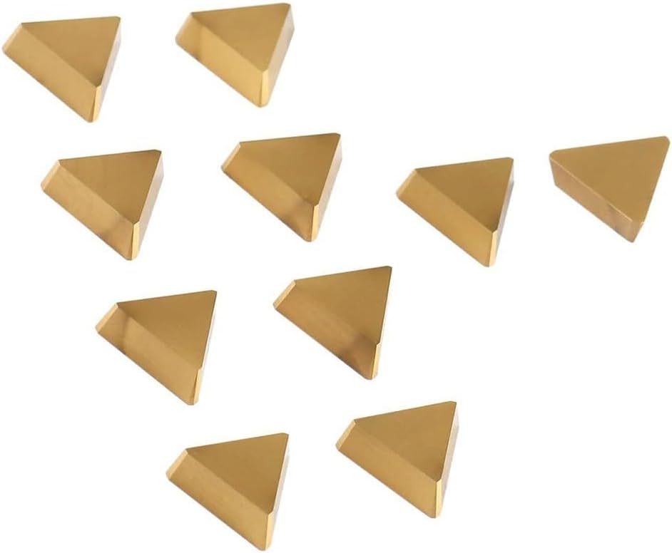 10Pcs TPG22 Carbide Turning Inserts Triangle TiN Coated For CNC Lathe Semi‑Finishing And Finishing, CNC Turning Inserts, For Multiple Metalworking Applications
