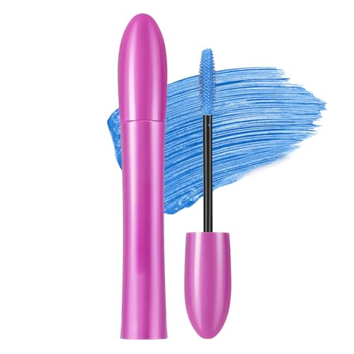 GL-Turelifes Colorido rímel de fibra colorida, con encanto, pincel grueso, rizado, máscara de pestañas largas y gruesas, impermeable y resistente a las manchas (#7 azul cobalto, pieza)
