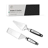 Pie Server Spatula and Cake Cutter Slicer, Serrated on Both Sides, Great for Right or Left Handed Us