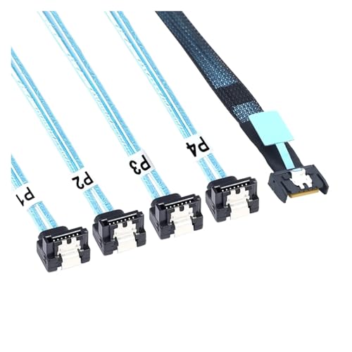 Cable Adaptador Interno PCIE SFF-8654 a 4 SATA 0.5m miniatura 4