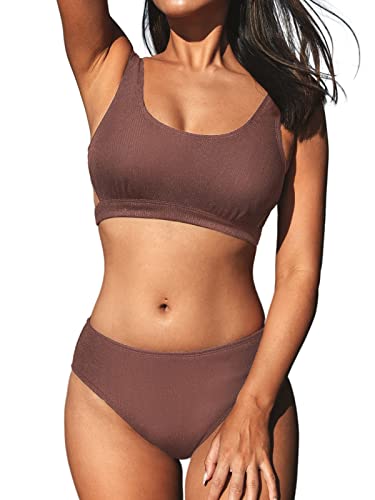 CUPSHE Damen Bikini Set U Ausschnitt Cut Out Low Waist Sporty Bademode...