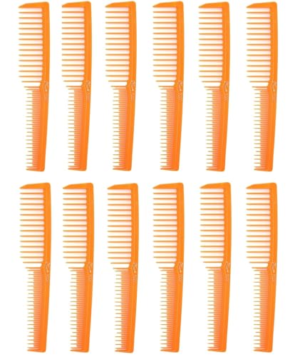 Krest 6000 7 in. Teasing Combs Lift Vent 12 Pc (Neon Orange)