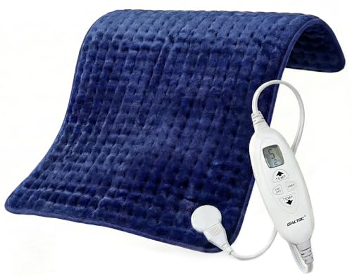 Image of Electric Heating Pad, 2025 Upgraded Dual Mode Controller (Manual and auto Off Mode),Multiple Safety protections, Comfortable Soft, Machine Washable(20 inchx 24 inch Dark Blue)