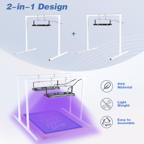 Lampe UV LED 50W pour sérigraphie lot de 2 avec double support d'exposition - 3