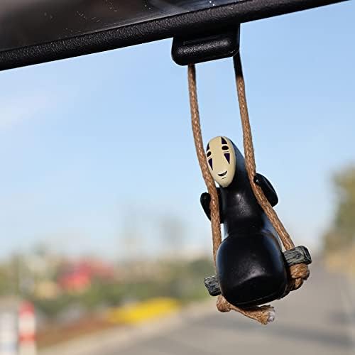 Faceless Male Car Pendant, No Face Man Swing Car Hanging Ornament for Car Interior Ornaments, Cute Anime Car Accessories for Car Rearview Mirror Decoration, Auto Crafts Doll for Office Home.