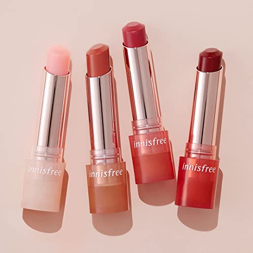 Innisfree Dewy Tint Lip Balm: #1 Baby Pink, Natural Glossy Finish, Infused With Jeju Camelia Seed Oil, Ceramide, And Hyaluronic Acid #TOP5
