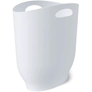 Umbra Harlo, 2.4 Gallon, White Sleek & Stylish Bathroom Trash Can, Small Garbage Bin Wastebasket for Narrow Spaces at Home or Office, 2-1/2 Gallon Capacity, 2.3-1012181-660