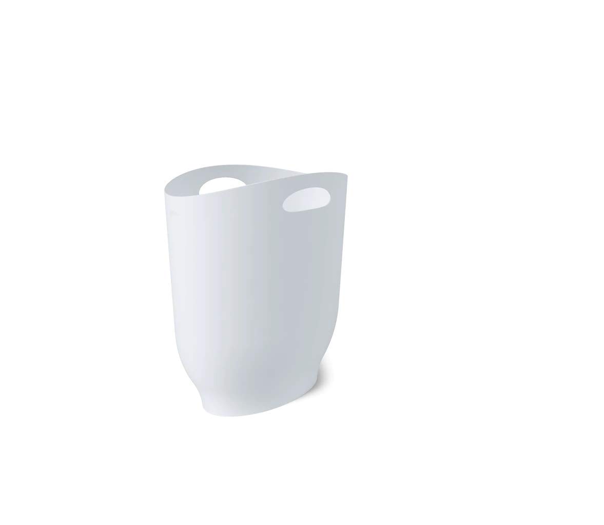 Umbra Harlo 2 4 Gallon White Sleek Stylish Bathroom Trash Can Small Garbage Bin Wastebasket for Narrow Spaces