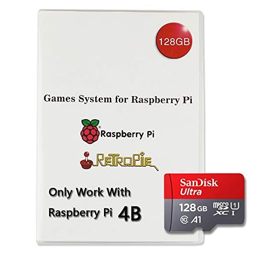 BeiErMei Raspberry Pi 4B 400 Game System Retropie RetroArch EmulationStation Preloaded 128GB Games Plus Data with Class 10 MicroSD TF Card, Only Work with Raspberry Pi 4B 400, KODI+LXDE Video Previews