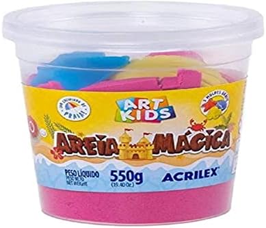 Massa Areia Mágica, Acrilex, Maravilha, 550g, Com Moldes