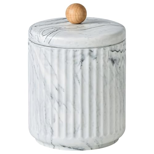 Homaisson Dressing table storage box, cotton swab storage box with lid, can store balls, cotton swabs, cosmetic, dental floss sticks, suitable for storage in bathrooms, dressing tables and offices