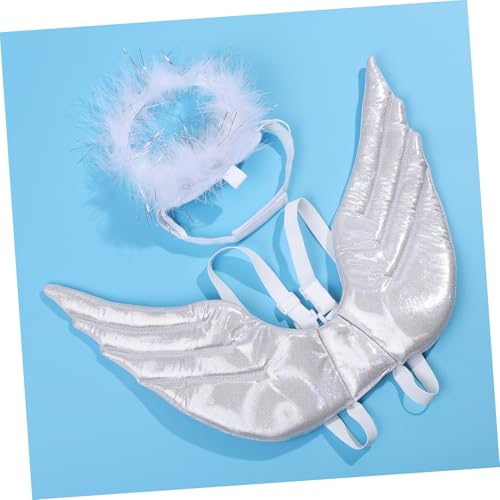 Disfraz alas de ángel para perro mediano Halloween miniatura 5