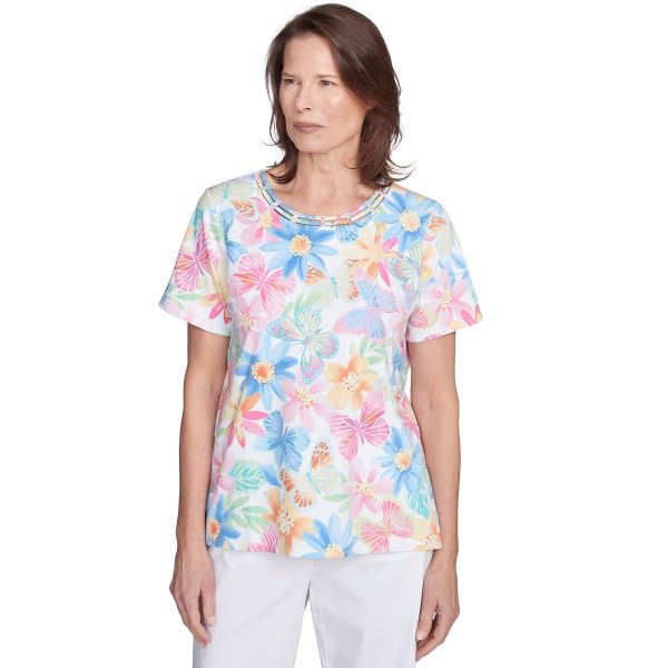 Blouse Alfred Dunner en coton respirant à motif papillon coloré