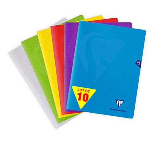 Lot de 10 cahiers Clairefontaine Mimesys 24x32 petits carreaux 5x5 90g