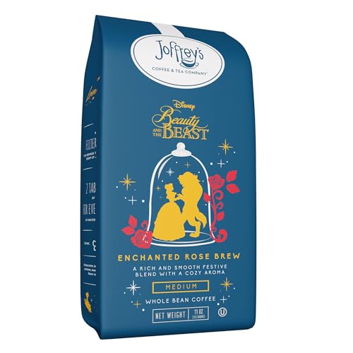 Joffrey's Coffee - Disney Beauty & The Beast Enchanted Rose Brew, Disney Specialty Coffee Collection, Arabica & Whole Coffee Beans, Artisan Medium Roast, Rich & Smooth Taste (Whole Bean, 11oz)