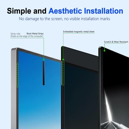 Image of [2 Pack] Magnetic Privacy Screen for 23.8 Inch 16:9 Computer Monitor - Reversible Matte /Glossy Anti-Glare, Removable Blue Light Filter Anti-Spy Eye Protection Screen Protector Shield for Desktop PC