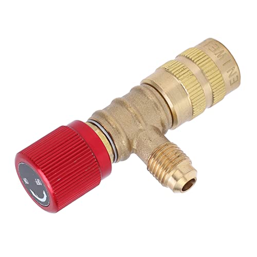 Válvula de seguridad para carga de refrigerante líquido para R22, R410A, R134A, R404A, rosca macho 1/4 pulgada y hembra 5/16 pulgada miniatura 4