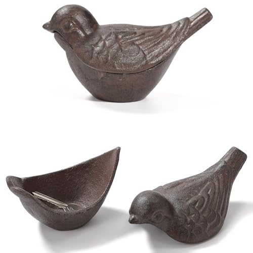 Aifeorzo Cast Iron Bird Key Hider, Bird Statue and Keys