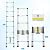 FAHKNS 8.5 FT Aluminum Telescoping Ladder, 330lbs Max Capacity, Heavy Duty, Folding Compact Portable Anti-Slip Ladder for RV or Outdoor Work