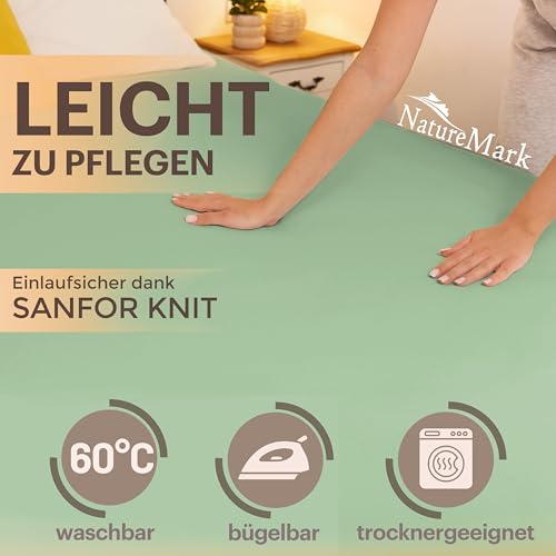 NatureMark Jersey Spannbettlaken, Spannbetttuch 100% Baumwolle in vielen Größen und Farben MARKENQUALITÄT ÖKOTEX Standard 100… – Ansicht 3