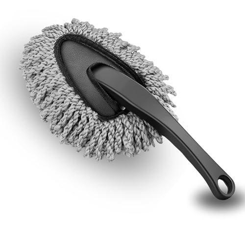 Image of ALOUD CREATIONS Microfiber Mini Car Cleaning Duster With Handle, Detailing Brush - Pack Of 1, Multicolor