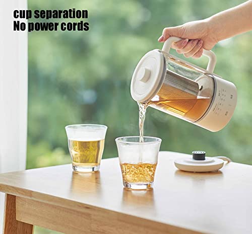 Tetera eléctrica multifuncional de vidrio 600ml con control de temperatura miniatura 2