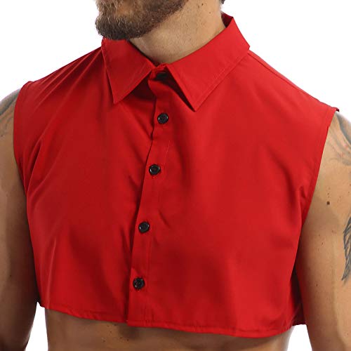 Fake Dickey Collar Solid Color Half Shirt for Young Man2