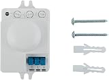 NbgrvB Microwave Motion Sensor 360° Detection Adjustable 1-10m Range & 10s-12min Timer IP20 Radar Switch for LED Incandescent Lamps White - 7