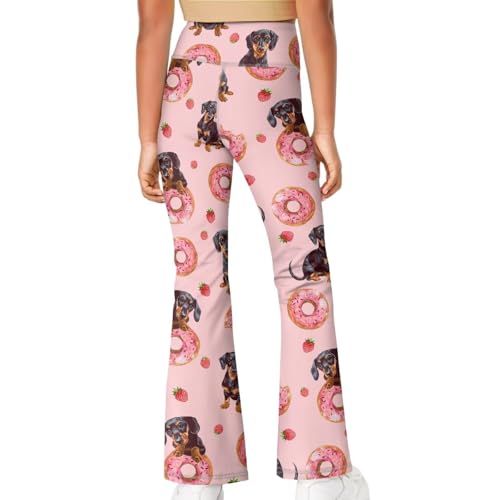 Flared Yoga Pants Casual Bootcut High Waist Leggings Lightweight Soft Sweatpants for Girls 5-14Y4