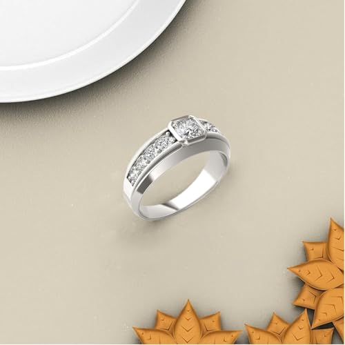 Moissanite Engagement Wedding Band Rings for Men, Eternity Moissanite Band Brilliant D Color VVS1 Clarity Lab Created Diamond Ring S925 Sterling Silver3