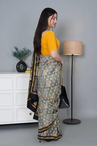 Image of Mlada V-Neck Stretchable Saree Blouse Top for Women | Slim Fit Short Sleeves Solid Cotton Blouses | Readymade Saree Blouses for Women Festive & Ethnic | Blouse Crop Top