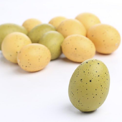 Factory Direct Craft Package of 36 Faux Spring Green and Yellow Speckled Bird Eggs - Easter Eggs for DIY Spring Displays and Easter Baskets