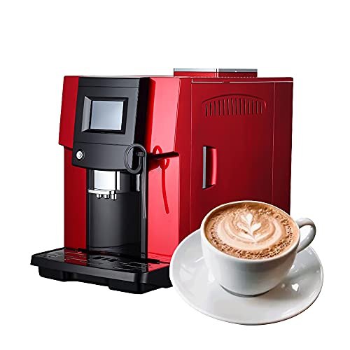 QJRGUY Automatic Center,200W Electric Espresso Machine, Machine,Milk Frother,Stainless Steel Brewer,Grind and Brew Coffee Maker,With 3.5inch Smart Touch Screen,30 s/cup