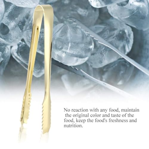 Stainless Steel Gold Ice Tongs - Mini Bar Sugar & Candy Serving Utensil for Appetizers, Salads, and Ice Buckets (Elegant Gold Finish) - Image 6