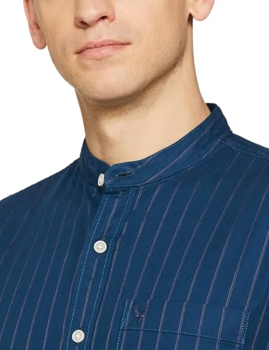 Image of Allen Solly Men's Casual Mandarin Collar Shirt | Regular Fit | Contemporary Design | Smart Casual Wear