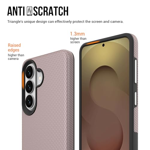 Image of NOXO Ultra-Hybrid Triangle Back Case Cover for Samsung Galaxy S26 | Shockproof Design | Camera Protection | Soft TPU & Rugged PC | Bumper Cases and Covers (Aureate Pink)