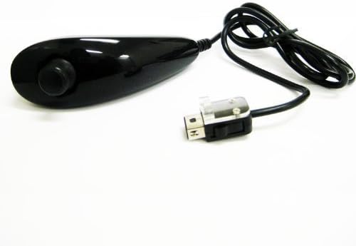 Black Nunchuck Wired Controller Compatible with Nintendo Wii