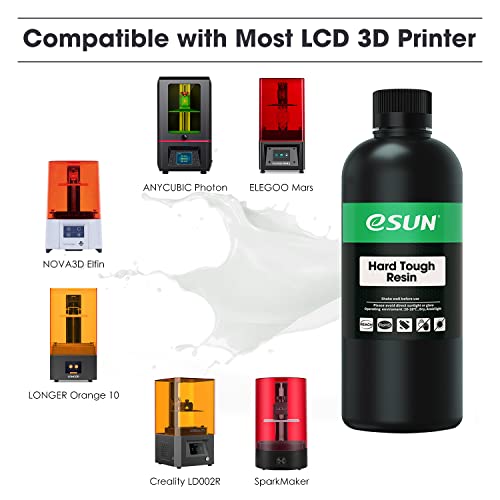 Image of eSUN 405nm LCD 3D Printer Rapid Resin UV Curing Resin ABS-Like Rapid Resin Hard Tough Resin High Impact High Tough Photopolymer Resin for Photon UV Curing LCD 3D Printer, Plastic Bottle, 1000g White