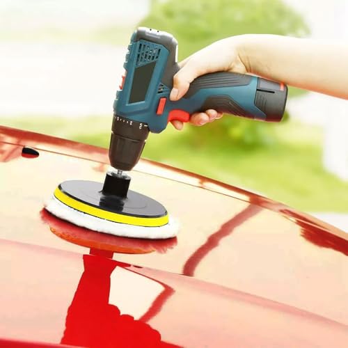Image of MLD 5 Inch Wool Pad Soft Wool Clean Polishing Polisher Buffing Bonnet Disc Pad For Car Auto Bike Polishing Woolen Buffer Wax PWP-101 (5 Inch) Pack Of -1, White
